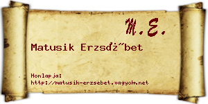Matusik Erzsébet névjegykártya